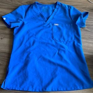 Figs Royal Blue XS Catarina scrub top